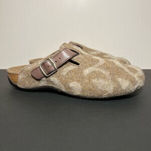 Womens DR. WEIL by Vionic Tan Wool Felt Slip On Mules / Size 10